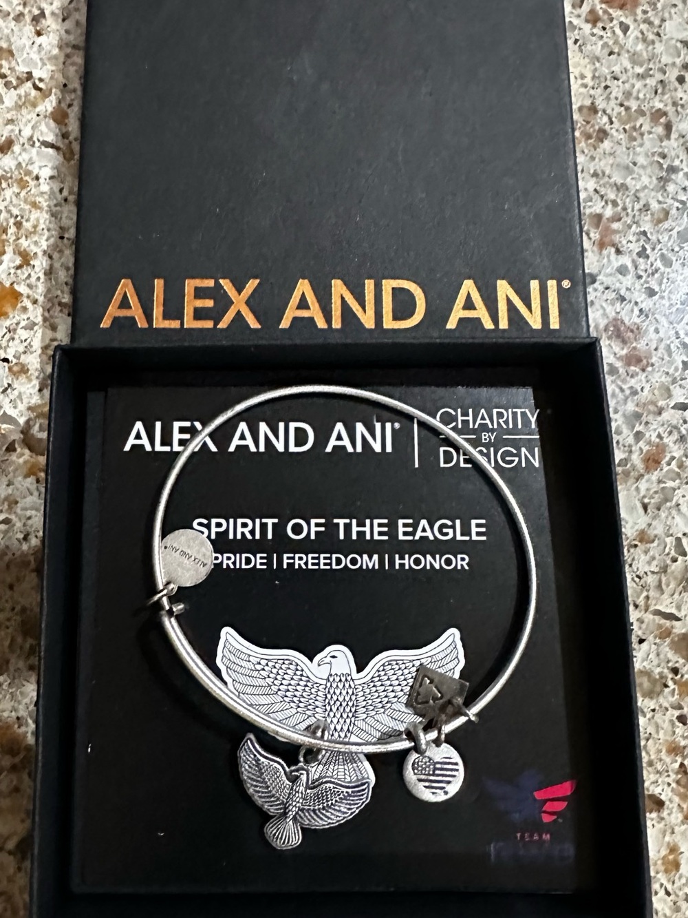 Alex and Ani Silver Eagle Charm Bangle